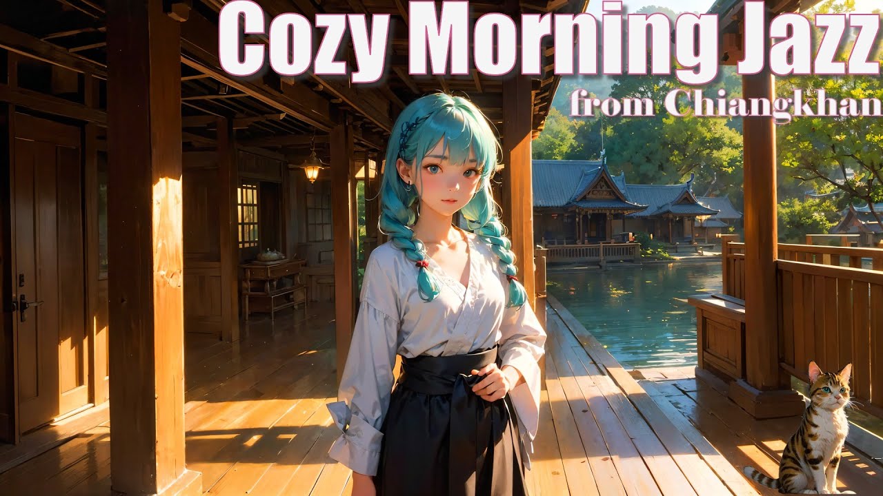 Morning Jazz in Chiang Khan | 🐈 Fat Cat's Road Trip | 1 Hour Jazz Mix