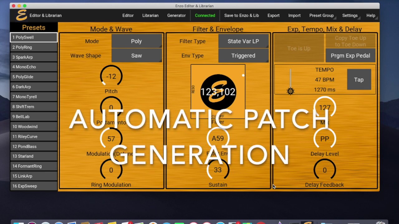 Automatic Patch Generation for the Meris Enzo,  Mercury7,   Polymoon,  Ottobit Jr. & Hedra