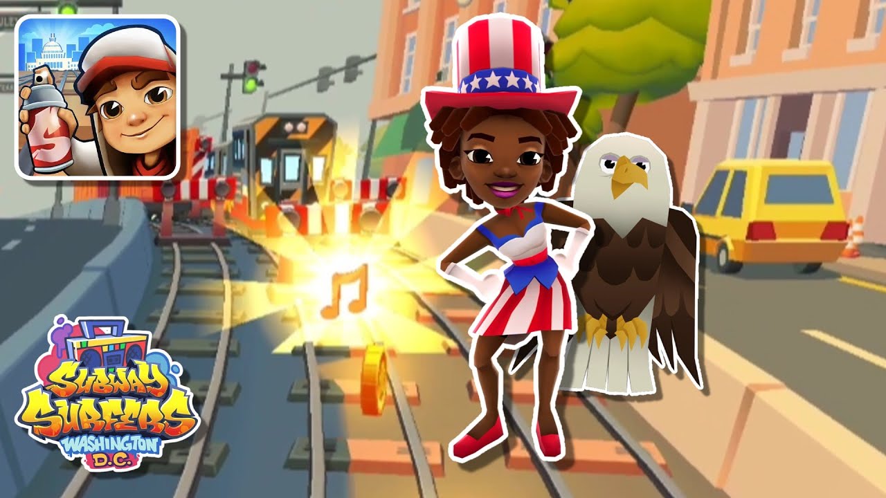 Subway Surfers Washington D. C. 2025: 20 Minutes Gameplay - Lauren Tally Outfit in Stars & Stripes