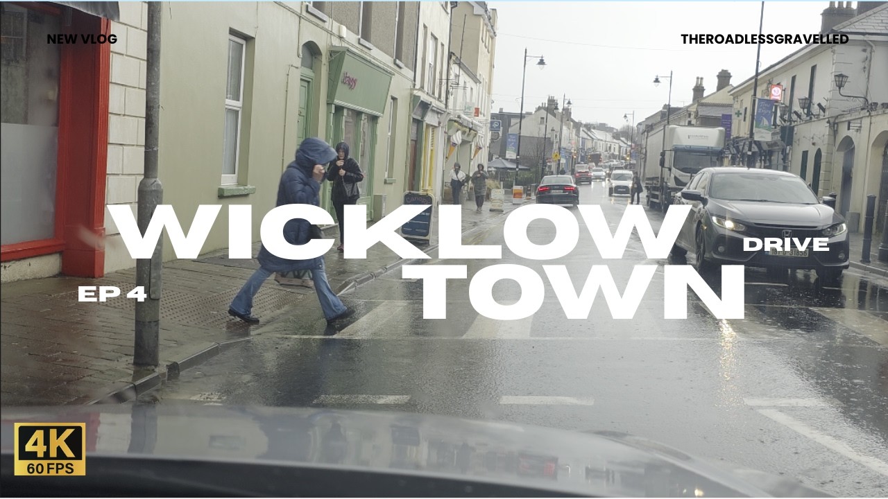 Rainy Drive Glendalough to Wicklow Town 4K – Scenic Route Ireland