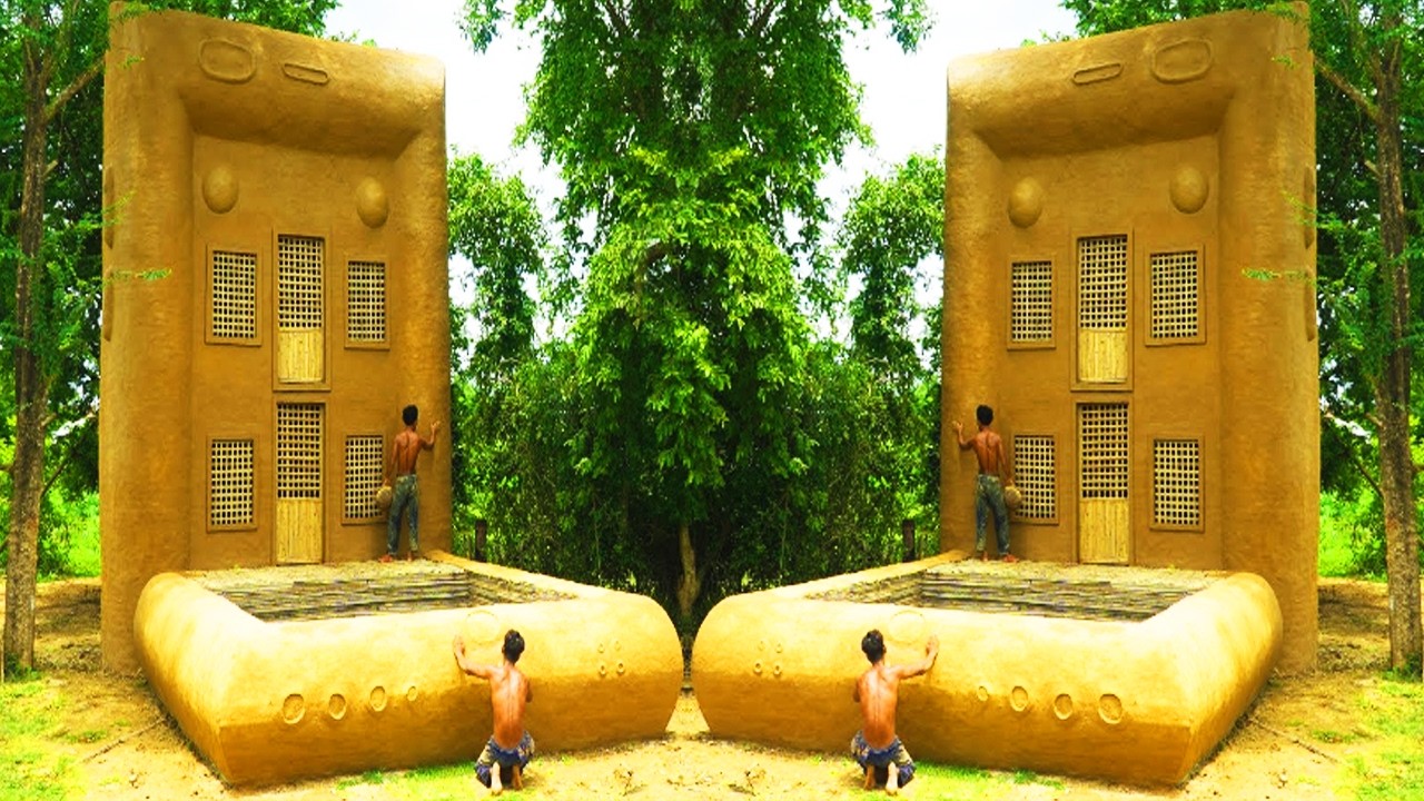 Tips 59 Days building Creative Mud Villa With Pool Construction [Full Tips]
