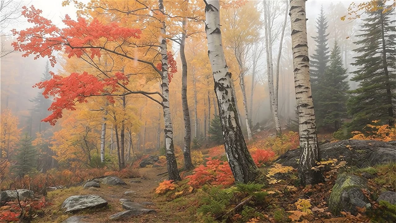 🍂 Forêt d’automne sous la pluie – Relaxation immédiate