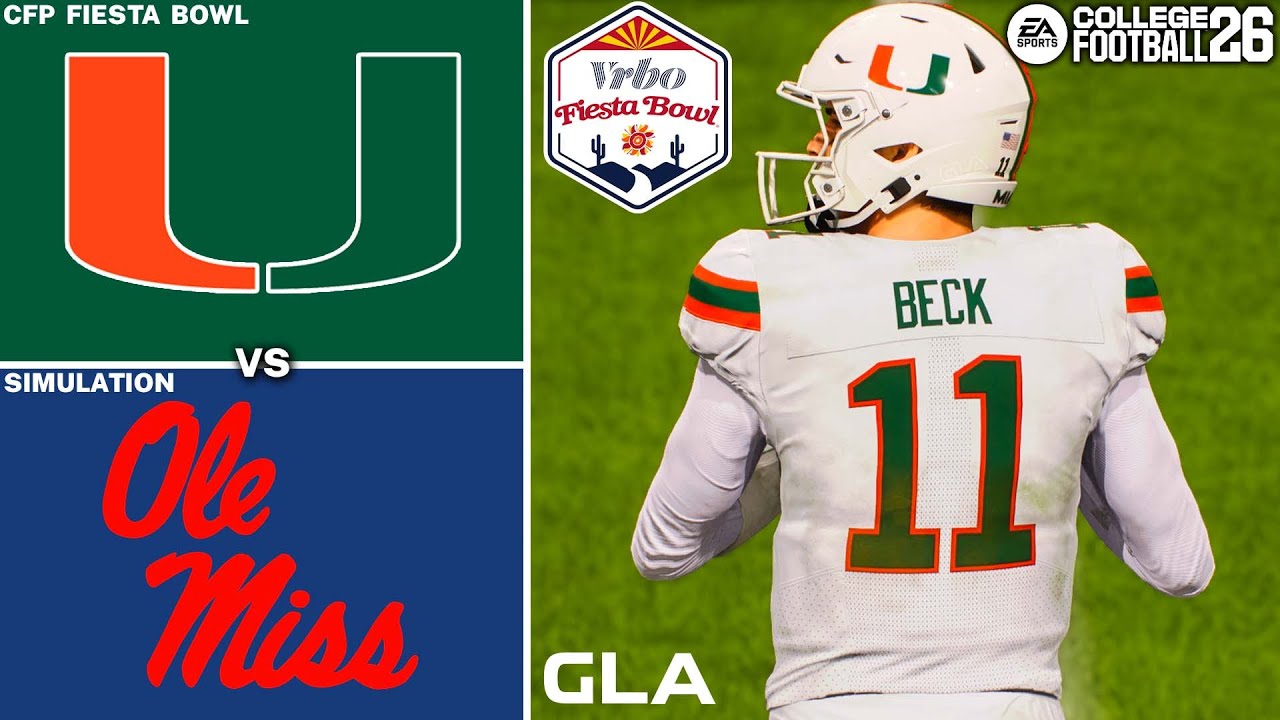 Miami vs. Ole Miss – CFP Fiesta Bowl Simulation | CFB 26 PS5 Gameplay
