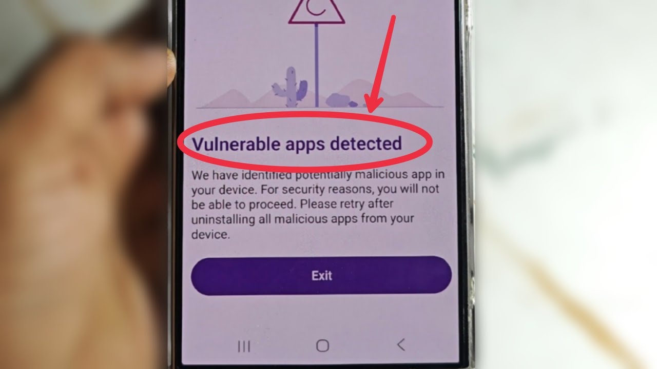Vulnerable apps detected Problem Solve in Yono SBI App