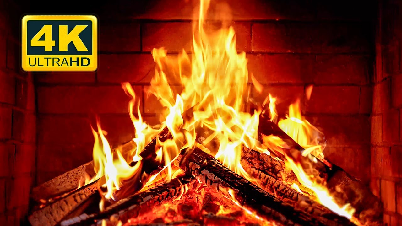 🔥 Cozy Fireplace 4K (12 HOURS). Fireplace with Crackling Fire Sounds. Crackling Fireplace 4K