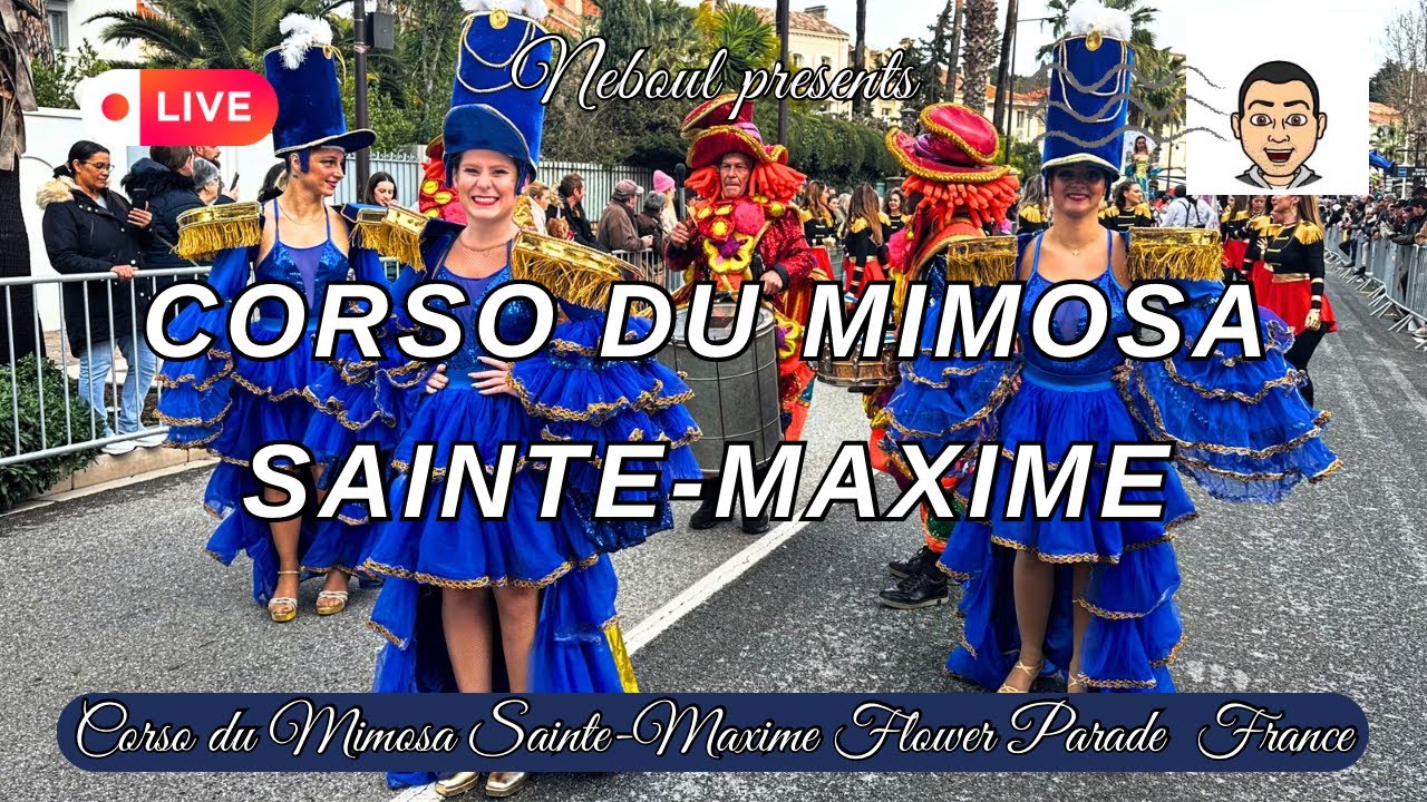 Corso Du Mimosa 2025 Sainte-Maxime. Flower Parade Live From The Beautiful South of France
