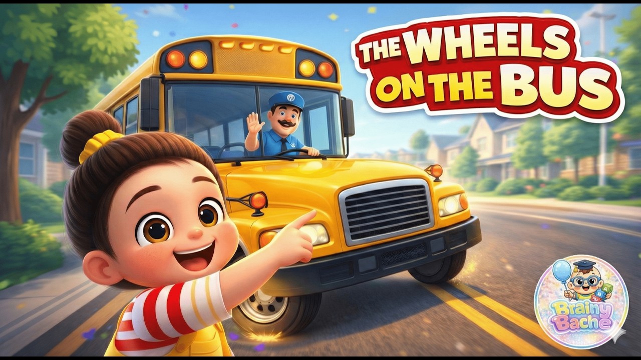 The Wheels on the Bus Go Left and Right 🚌 | Kids Nursery Rhymes | Brainy Bache