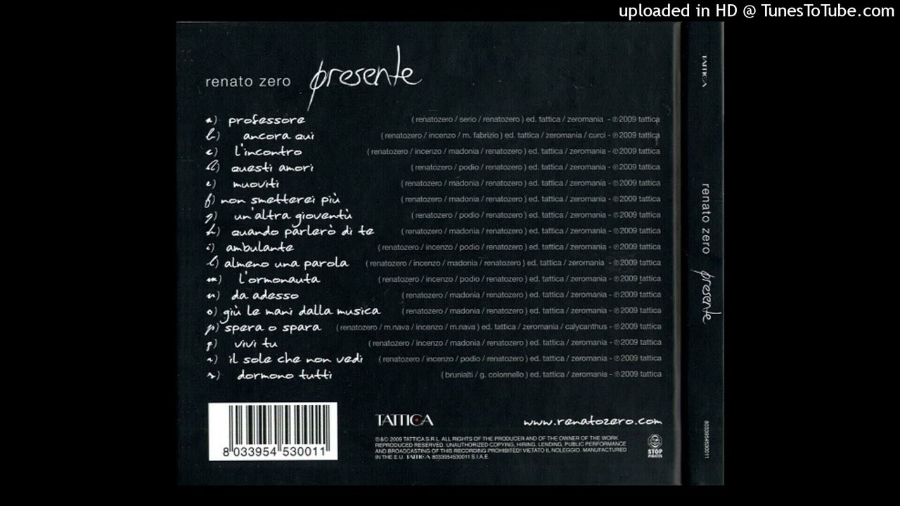 Renato Zero – Dormono tutti