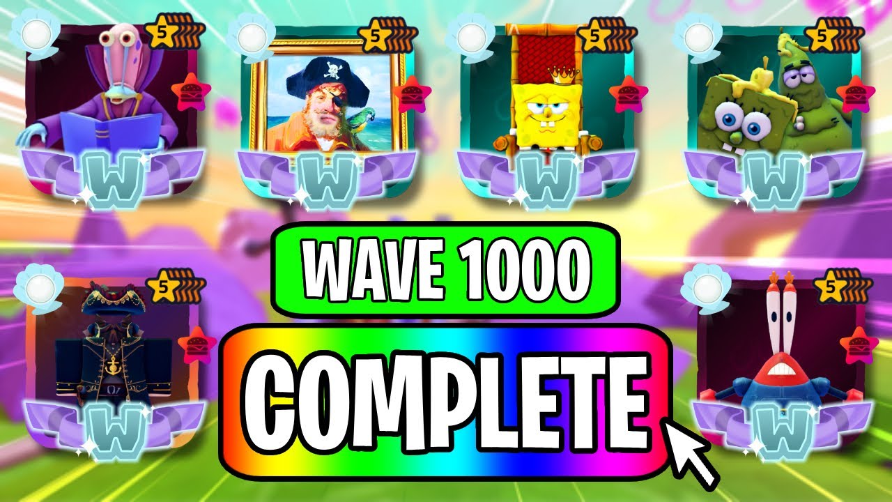 USING THE BEST UNITS TO BEAT SPONGEBOB TD.. (WAVE 1000+)