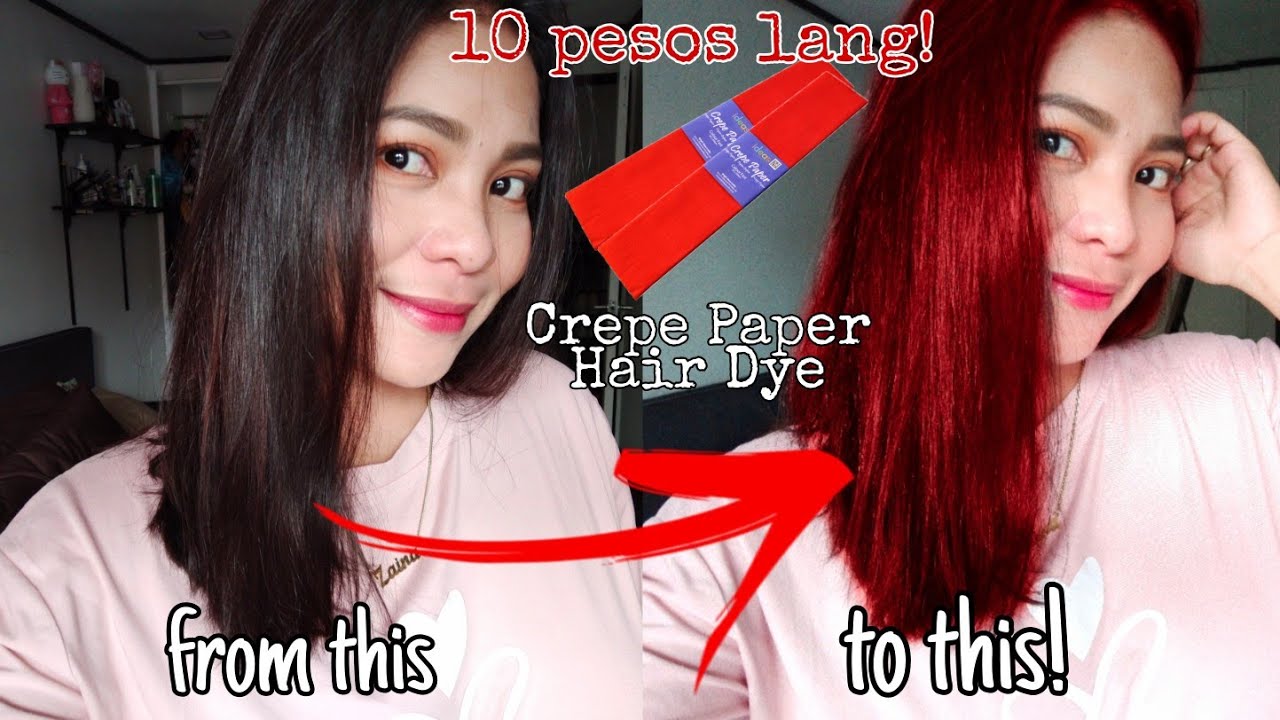DIY HAIR DYE USING CREPE PAPER || HAIR HACK TESTED 10 PESOS LANG!