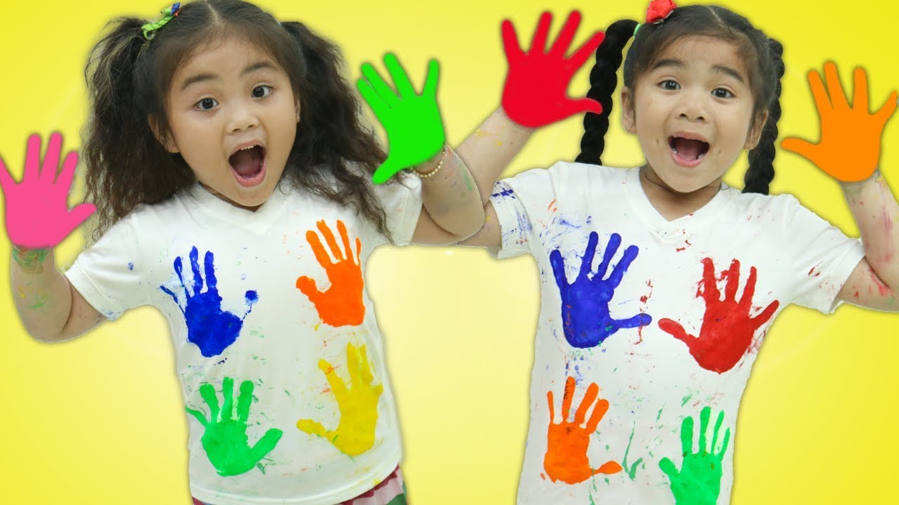 Suri & Annie Pretend Play Finger Painting Kids Art with Colored Paint Kids Toys