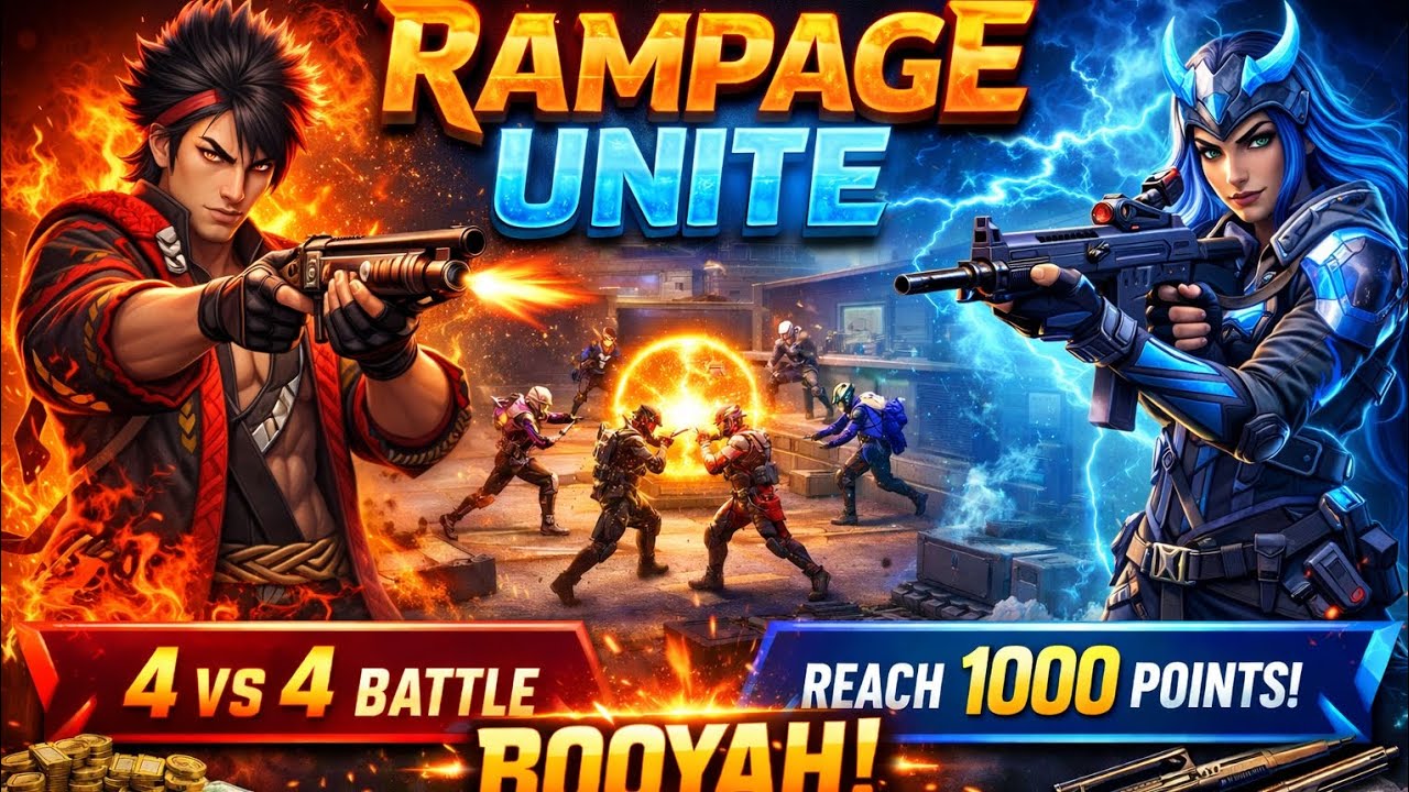 1000 Points Ka Battle 😱 Rampage Unite Me OP Gameplay | Free Fire