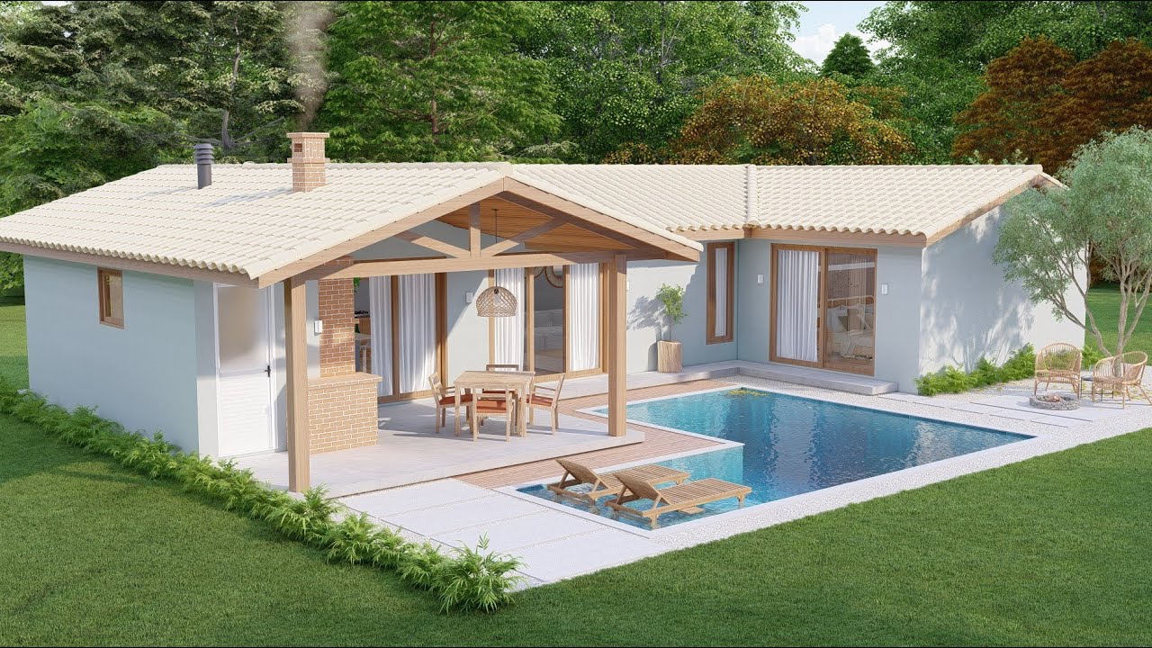 Casa de Campo com Área de Lazer Integrada - Contato com a Natureza