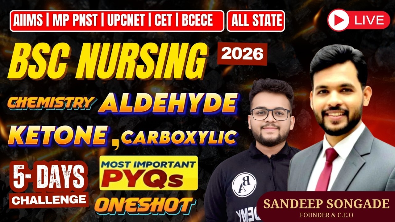 Chemistry (Aldehyde ketone and carboxylic acid ) | BSc Nursing 2026 | MP PNST | RUHS2026 #pnst2026