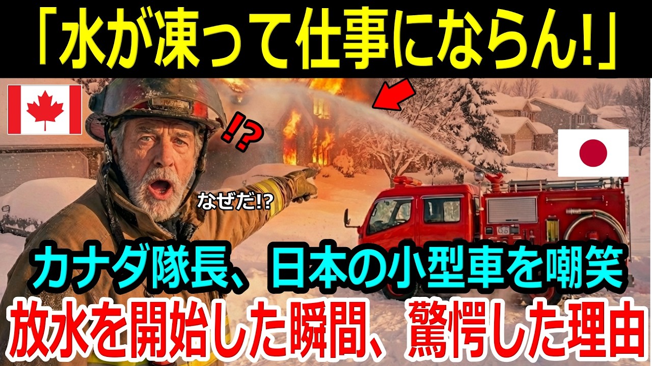 【海外の反応】「タンク内の水が凍結して使い物にならん」カナダの消防隊長が極寒の日本のポンプ車の機能を疑問視！しかし積雪地帯での火災現場で発揮された真価…驚愕の性能に絶句