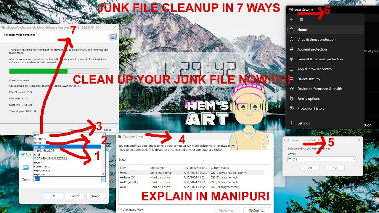 Clean Up Your Junk Files Now! in 7 ways- for Windows explain in Manipuri