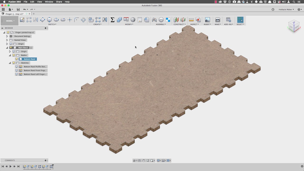 Fusion360: New and Improved Finger-jointed Tray