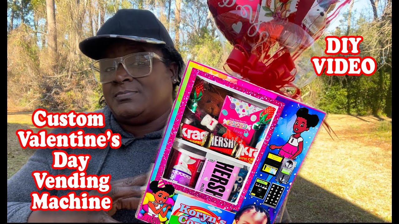 How to Make a Custom Valentine's Day Vending Machine Gift Basket with a Functional Door by MyeFavors