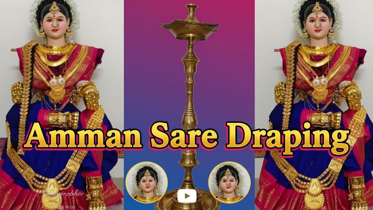 Quick varalakshmi saree dropping with kuttu vilakku