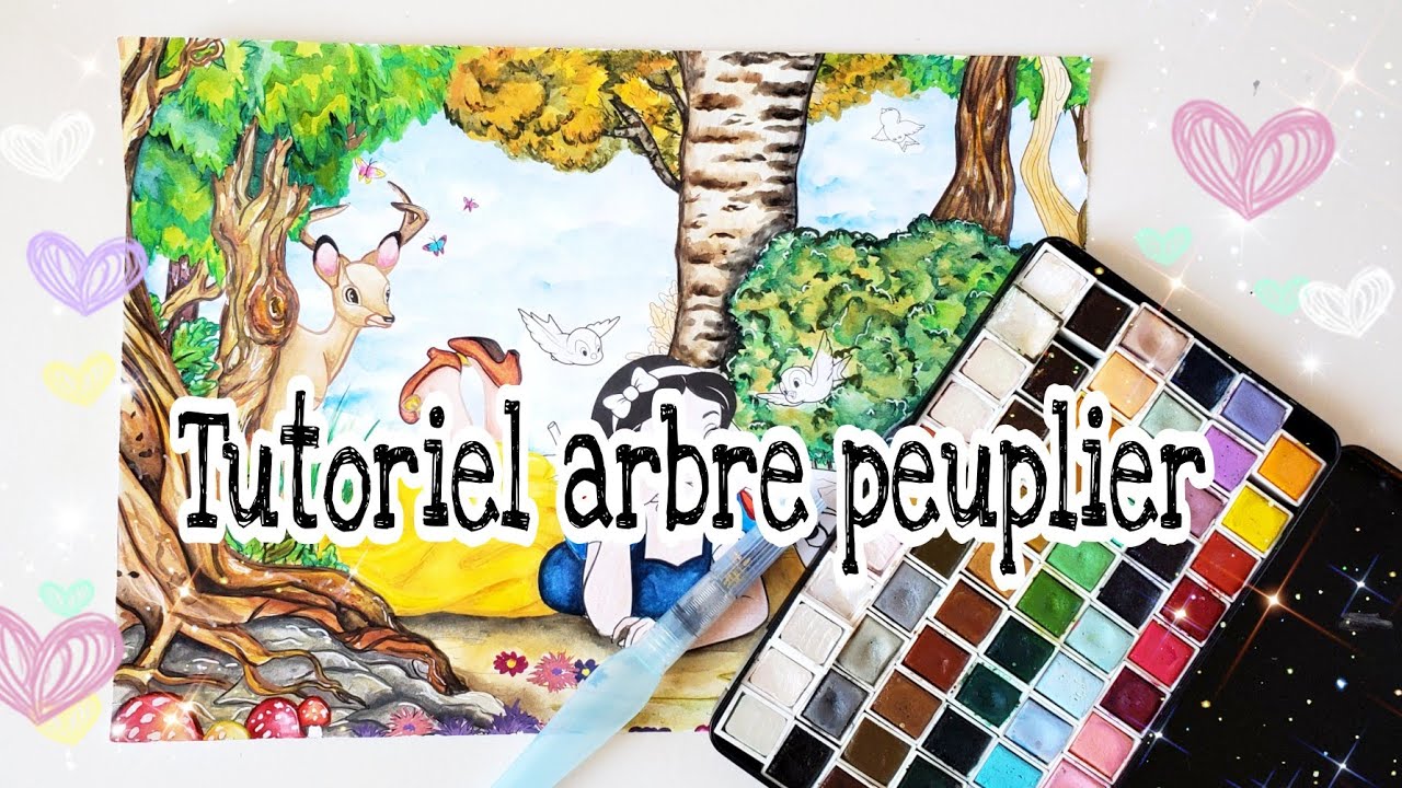 Tutoriel effet arbre peuplier.  coloriage pour adulte.