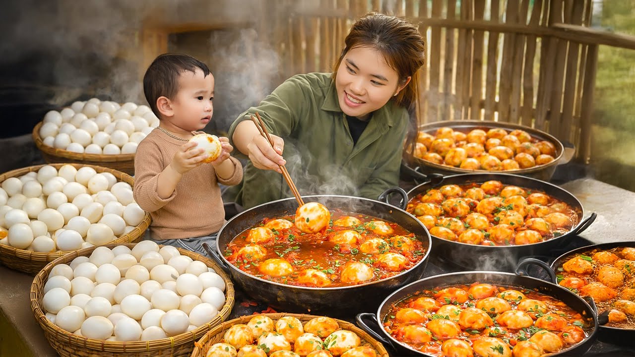 Fish Sauce Fried Eggs Recipe for Family Meal | Cooking in Home for Sell at the Market | Daily Life