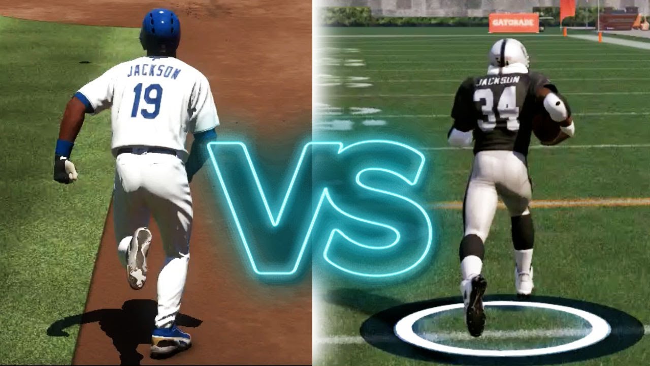 Can Bo Jackson Score A 99 Yard Touchdown Run Before He Can Get A Bunt Double In Baseball?