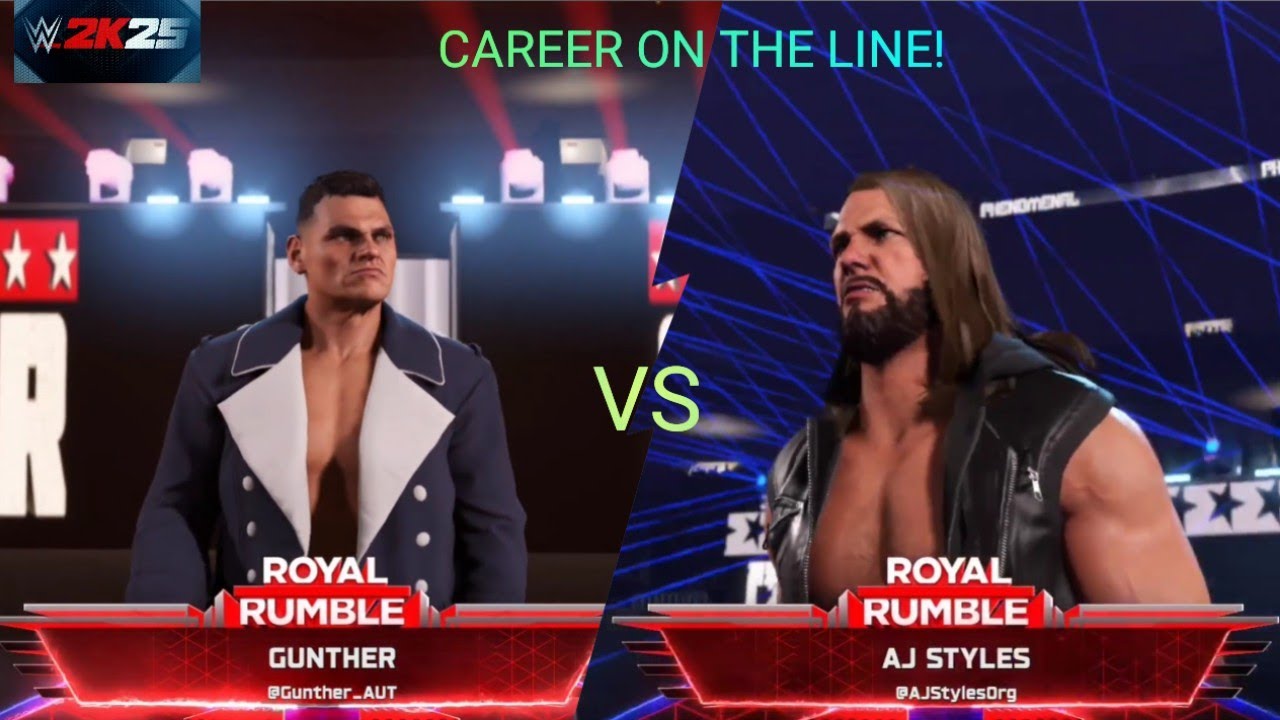 GUNTHER vs AJ Styles – Career on the Line Match | WWE 2K25 Full Gameplay