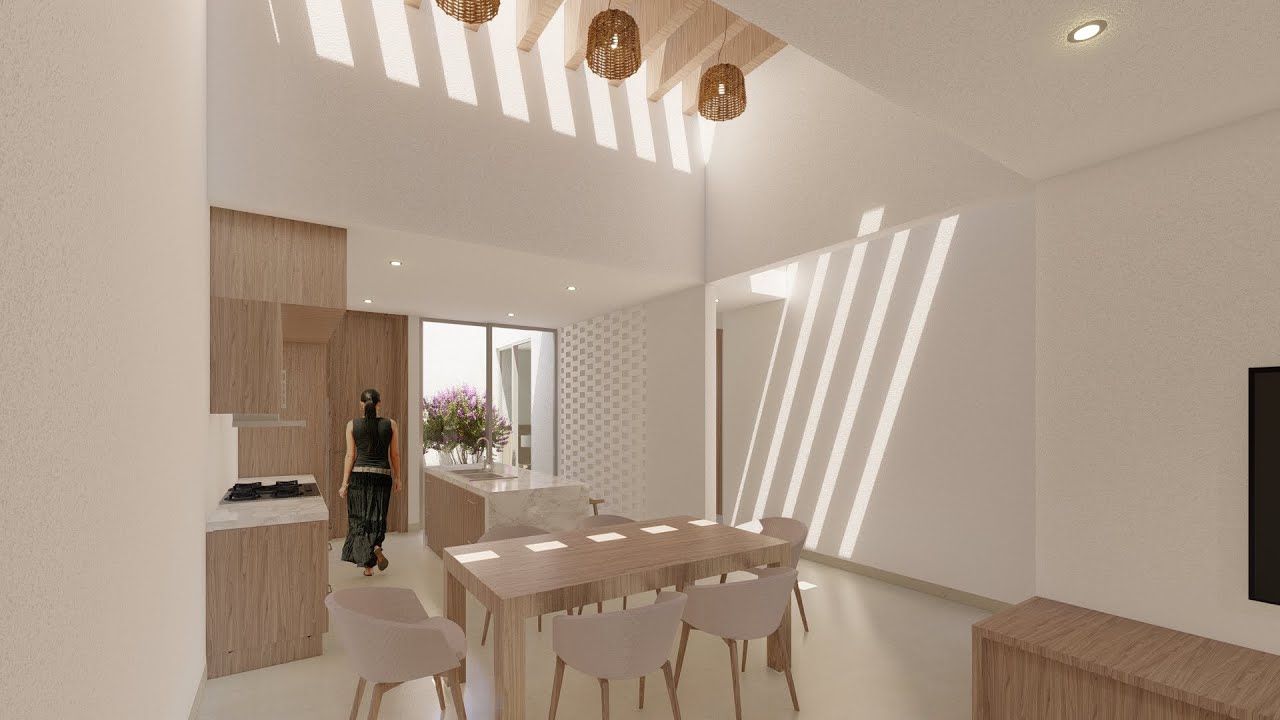 CASA MINIMALISTA MEXICANA DE UN PISO | Modern minimalist house 8x16