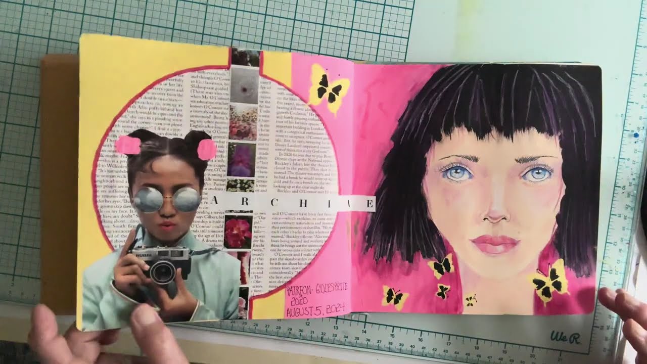 Art Journal Flip #20. #artjournalflipthrough #acylicpainting #watercolorpainting