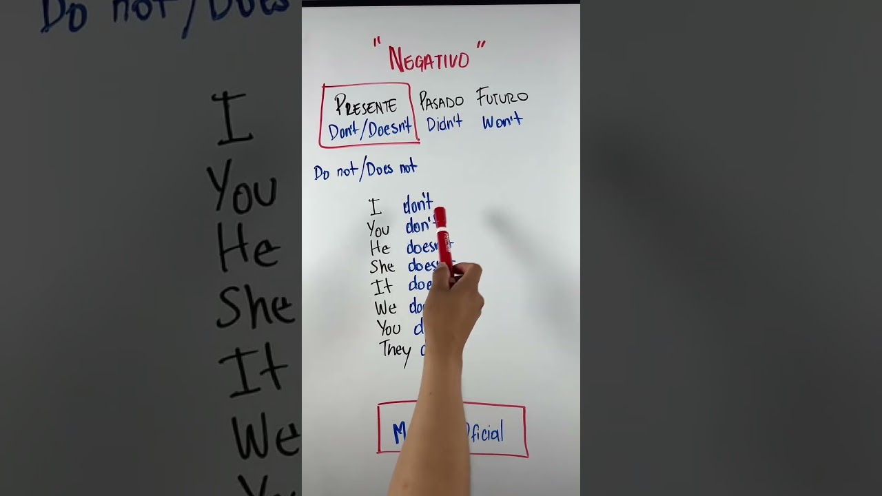 🔥Sabías qué significa el “Don’t/Doesn’t, Didn’t y Won’t” en inglés? 😱