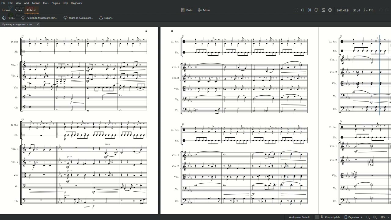 4/23/24 Fly Away - Jang Yoon Ju Quartet Transcription