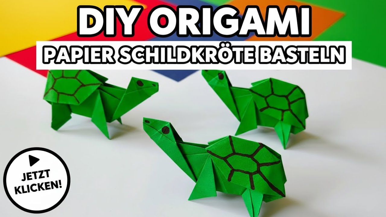 Origami Schildkröte falten – Einfache Anleitung (DIY Papier-Kunst) 🐢