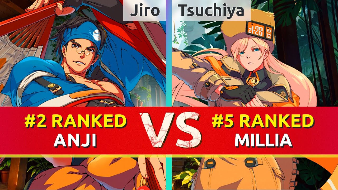 GGST ▰ Jiro (#2 Ranked Anji) vs Tsuchiya (#5 Ranked Millia). High Level Gameplay