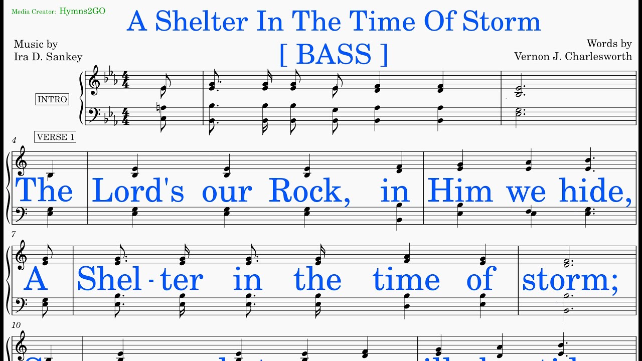 A Shelter In The Time Of Storm  (Sankey - Charlesworth) [v2] Bass