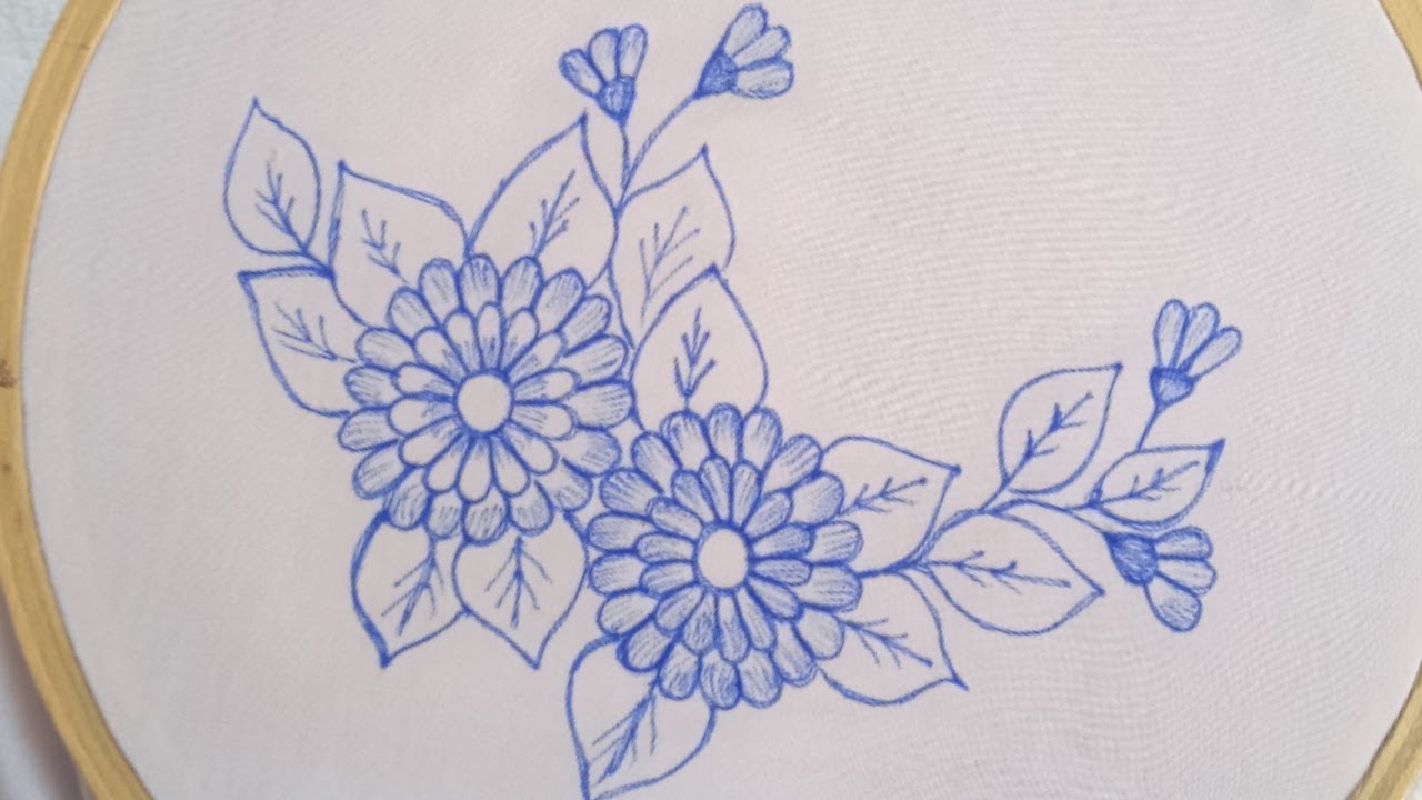 Very easy & simple hand embroidery flowers design tutorial-simple flower embroidery stitches by hand