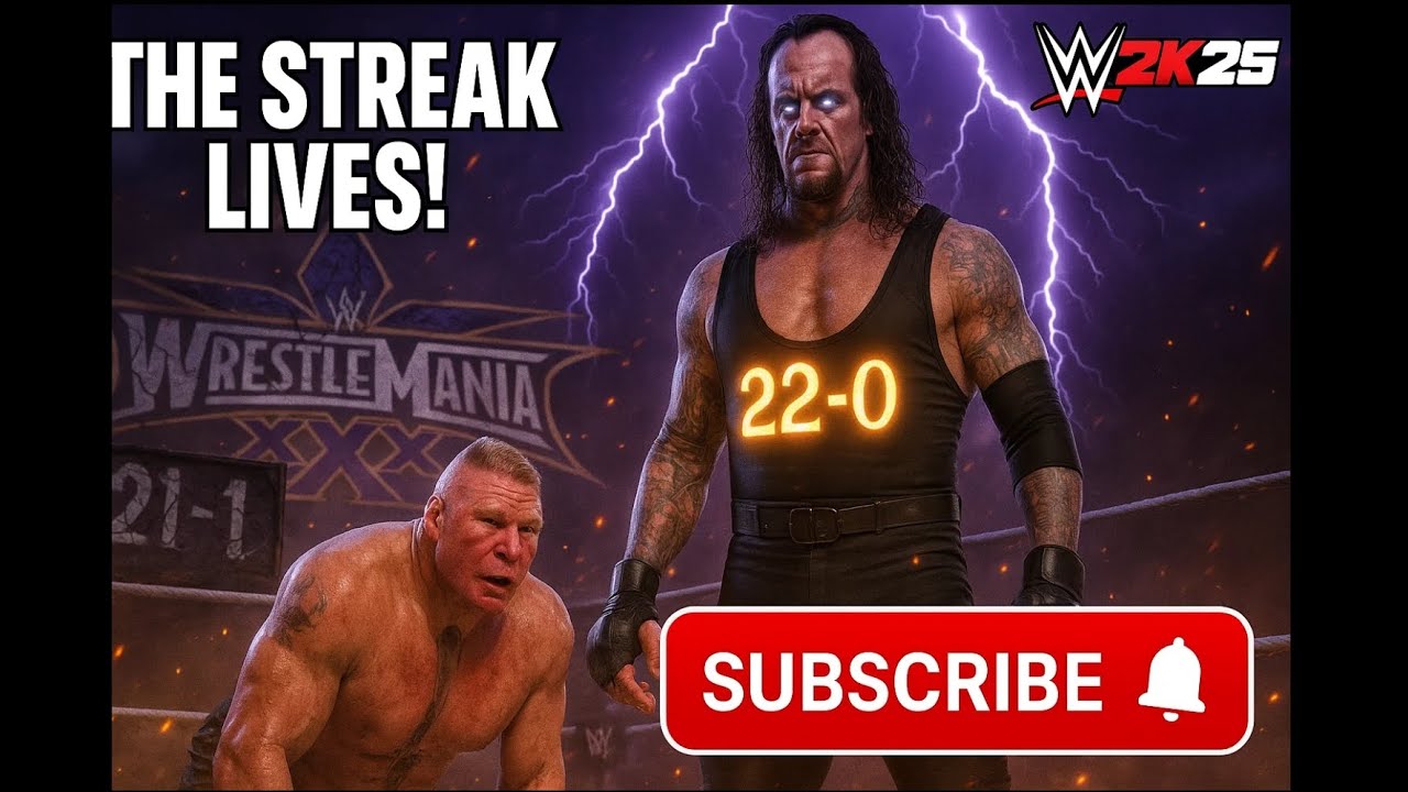 WWE 2K25 Undertaker vs Brock Lesnar | WrestleMania 30 Rematch | The Streak Lives (MOD Match)
