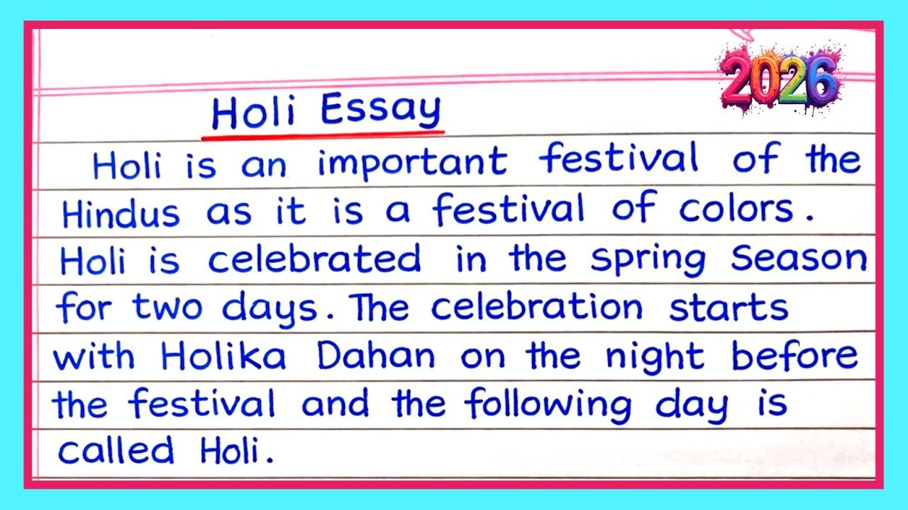 Holi Essay in English 150 words || Holi Essay in English 