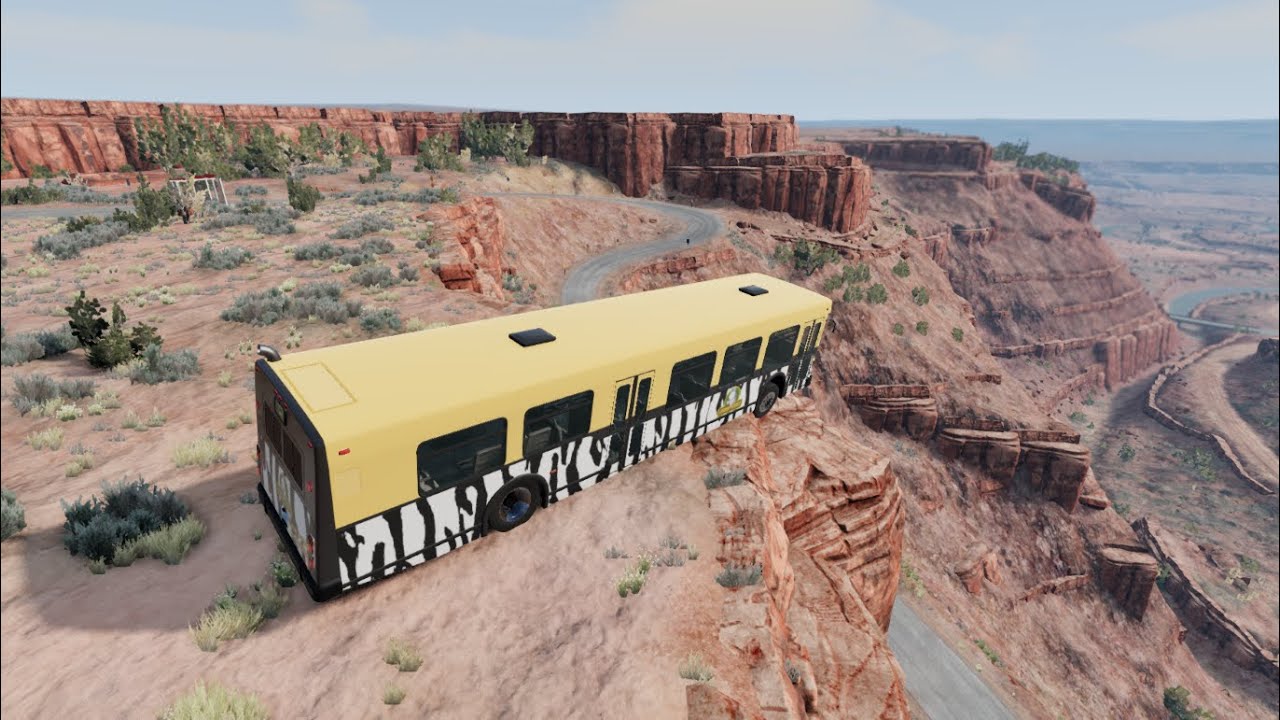 BeamNG drive Bus Simulator Dangerous Offroad Bus Driving