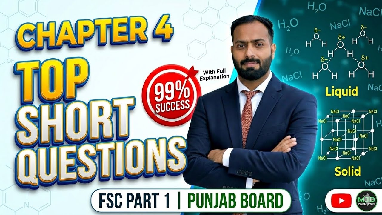Class 11 Chemistry Chapter 4 Most Important Short Questions | FSc Part 1 Chemistry Punjab Board