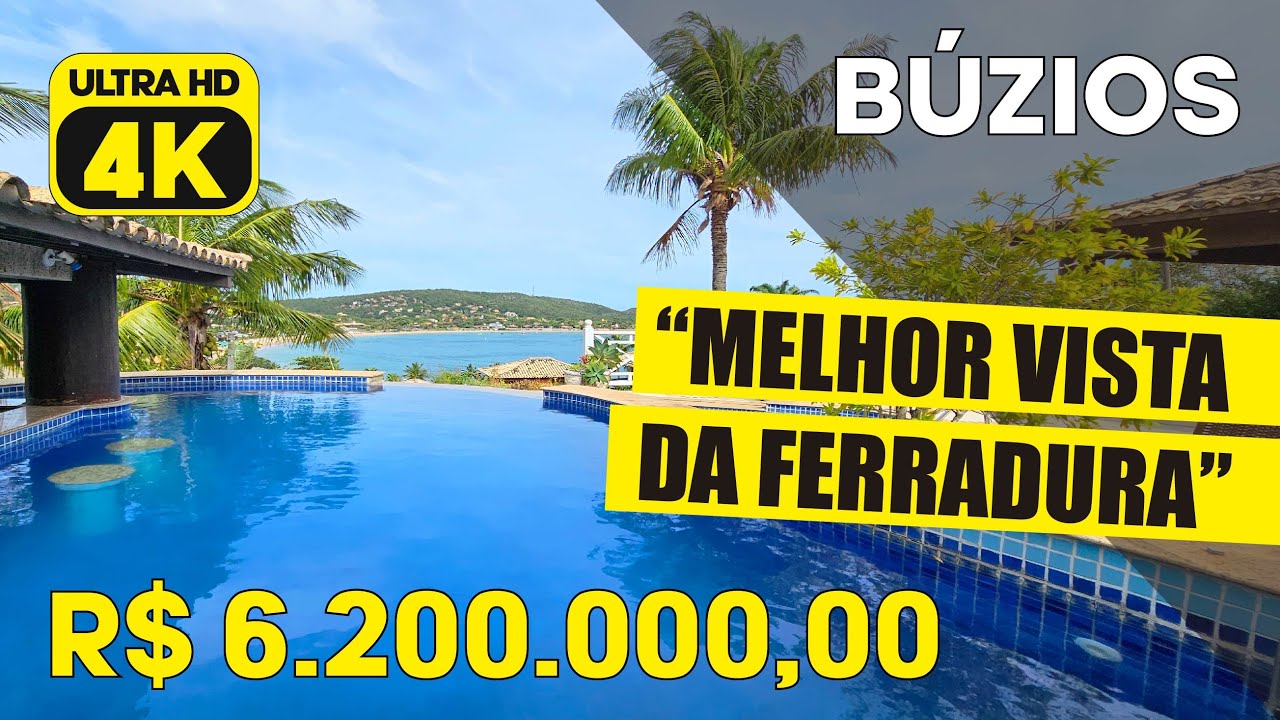INCRÍVEL MANSÃO COM MELHOR VISTA PARA A FAMOSA PRAIA DA FERRADURA, BÚZIOS! PROJETO HELIO PELLEGRINO!