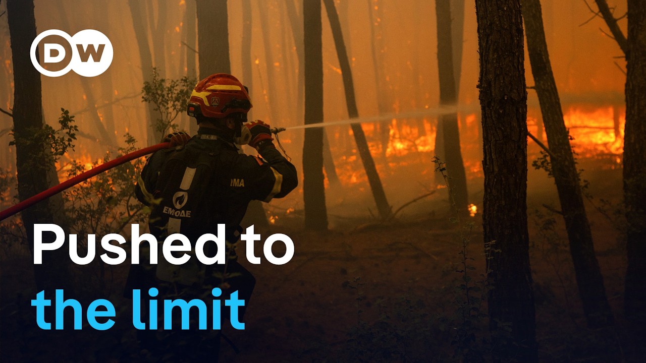 Greek firefighters struggle to save coastal resort | DW News