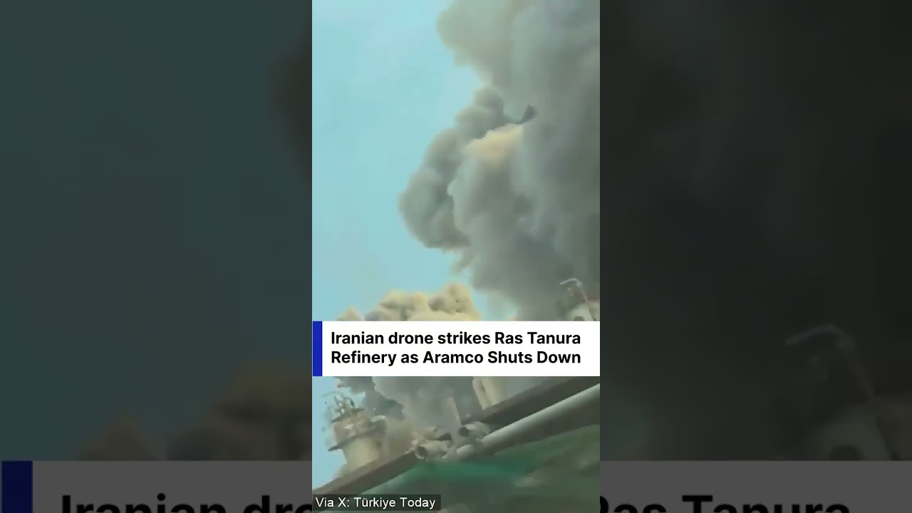 WATCH: Aramco Shuts Down Ras Tanura Refinery After Iranian Drone Strike Sparks Fire | AH1C
