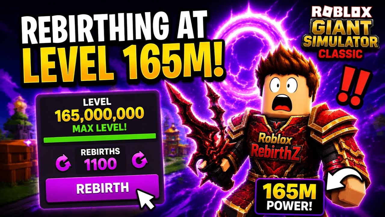 REBIRTHING AT 165M!! Roblox Giant Simulator Classic