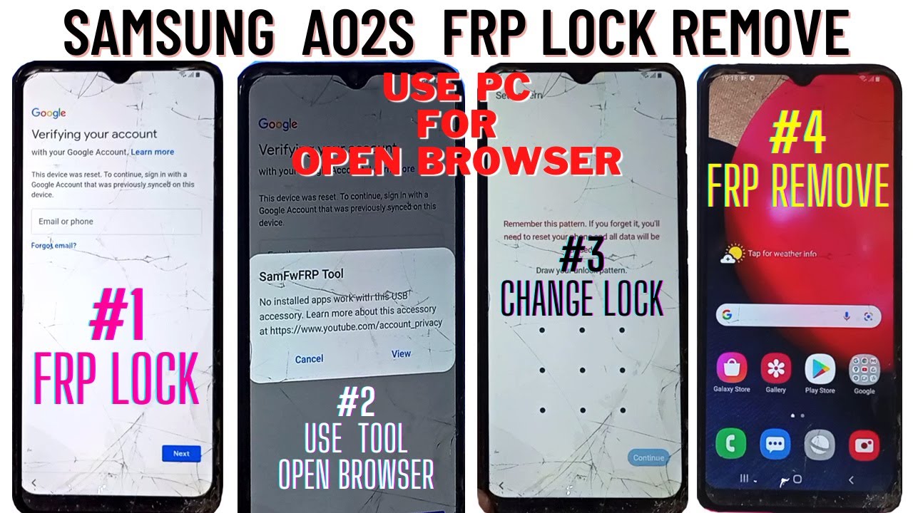 Samsung a02s frp bypass open browser with pc just change lock remove frp#a02s #frpbypass