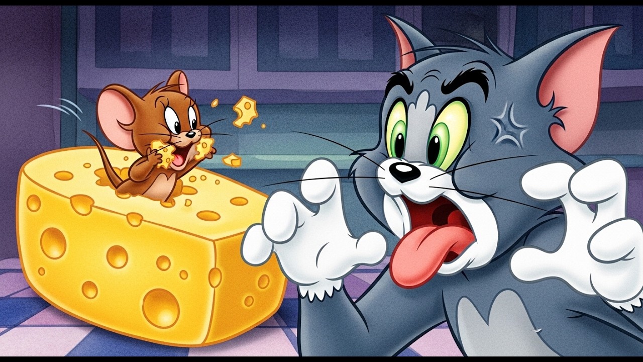 The Great Midnight Cheese Chase || Tom & Jerry's Sneaky Cheese Moonlight Raid || Tom & Jerry Fight |
