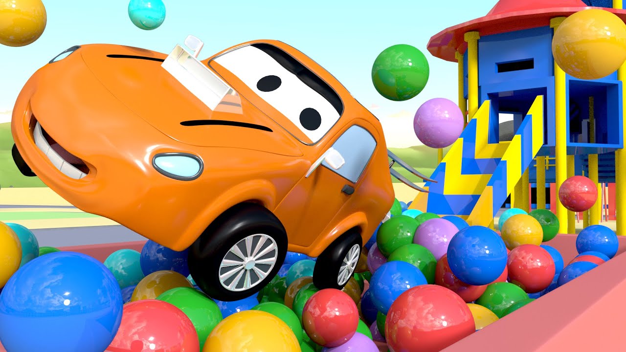 Bouwen een ballenbak 👷 Het bouwteam 🏠 Bouwplaats autos cartoon