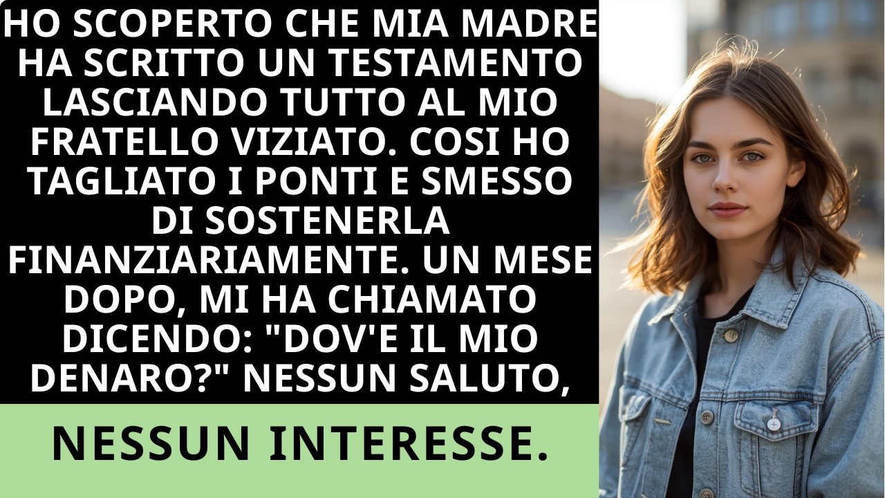 Ho scoperto che mia madre ha lasciato tutto a mio fratello viziato, così ho chiuso i rapporti