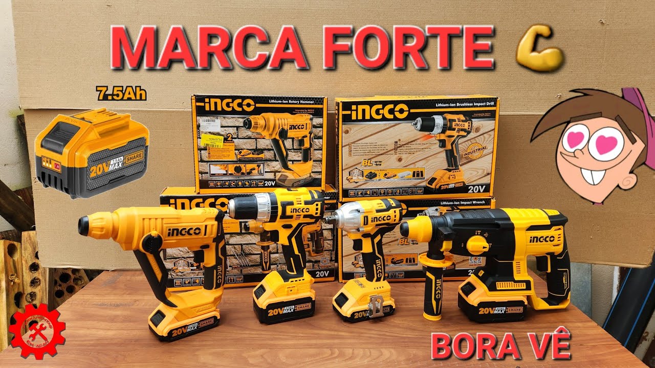 CONFIRA A NOVA INGCO 2023 - PARAFUSADEIRA FURADEIRA FERRAMENTAS INGCO A BATERIA BRUSHLESS