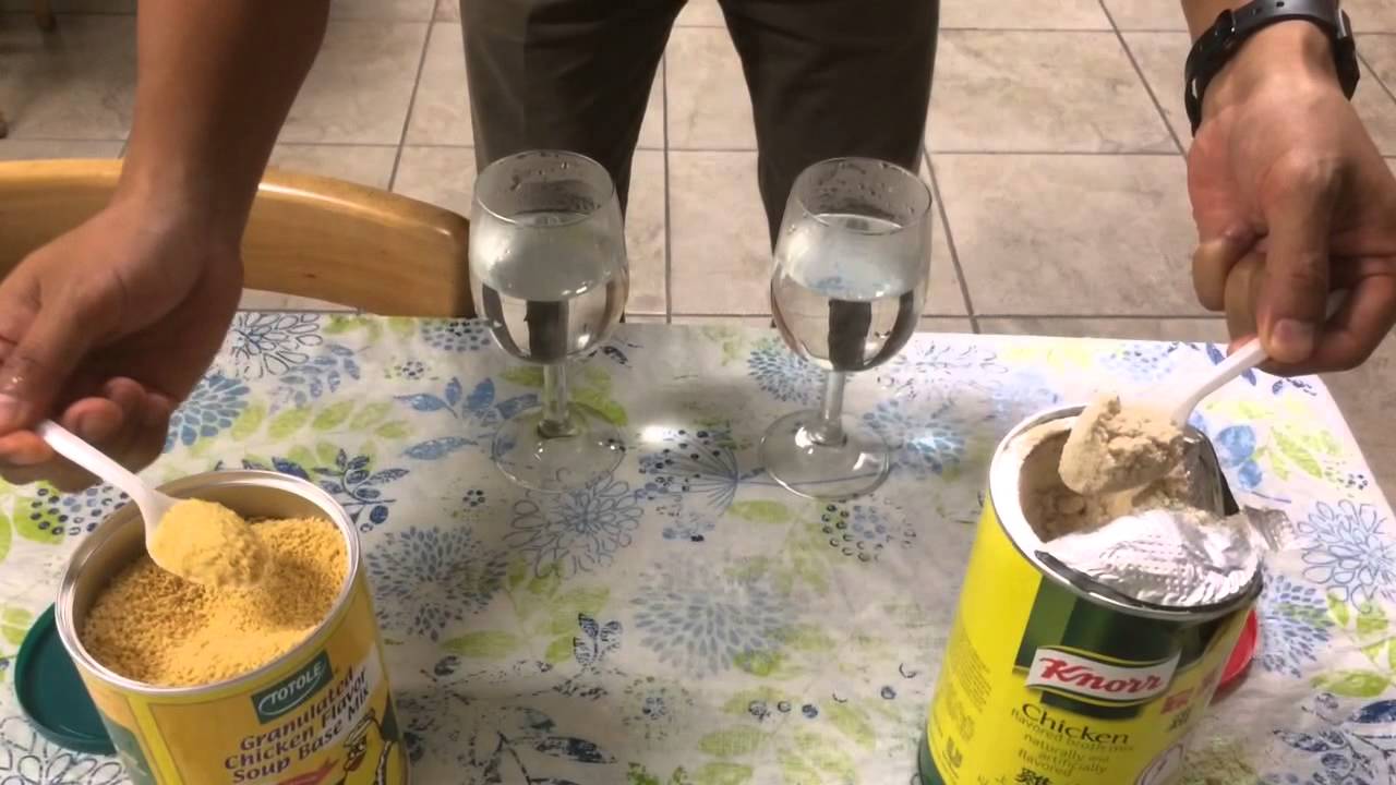 Knorr vs Totole chicken powder dissolve rate