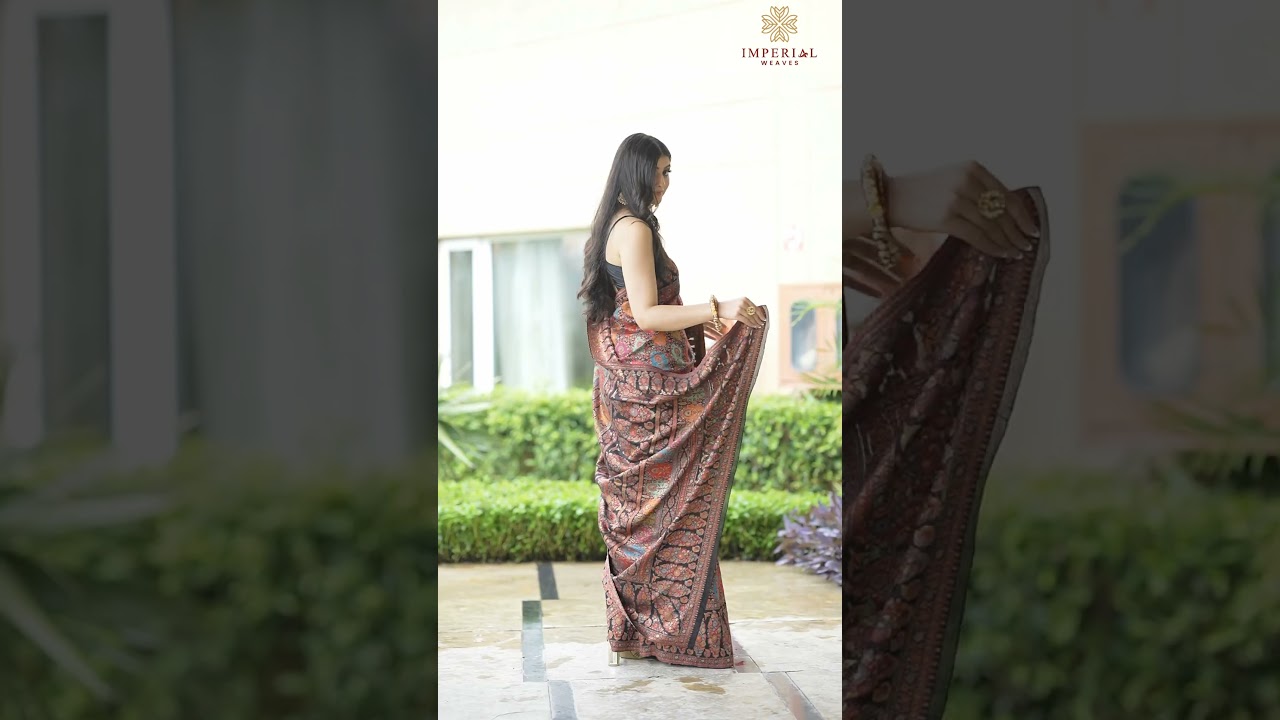 Black Kani Jamawar Silk Saree From Imperial Weaves  
